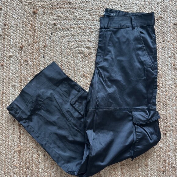 ✨ ZARA Satin High-Waisted Wide-Leg Pants – Black (Ref. 3067/917/800) - Picture 7 of 15